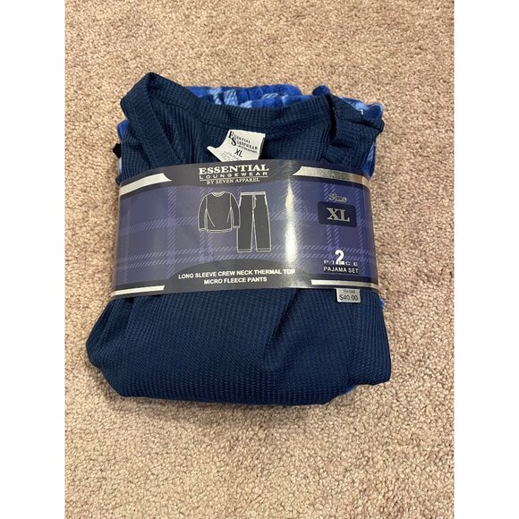 Essential Loungewear By Seven Apparel 2-Piece Pajama Set Mens Size XL Warm Cozy - Picture 1 of 6